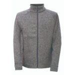 2117 NOSSEN - Pánska celorozopínacia flatfleece mikina bez kapucne - Dk grey